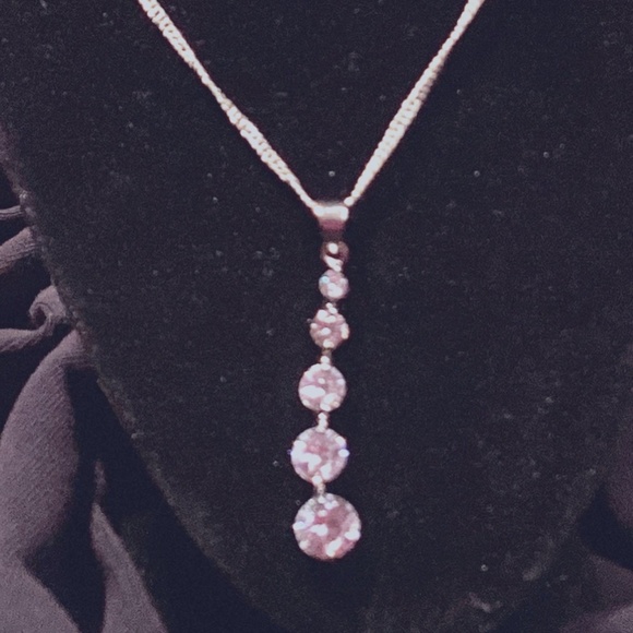 5 stone crystal 925 necklace - Picture 1 of 1